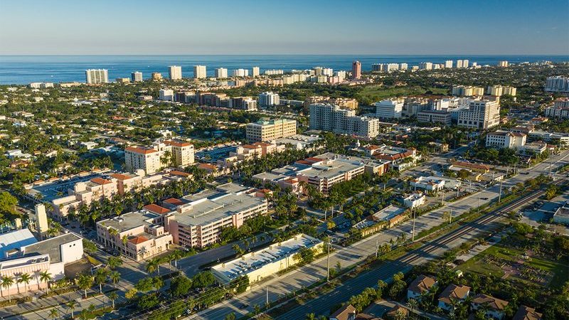 Downtown Boca Raton and the beach from the air