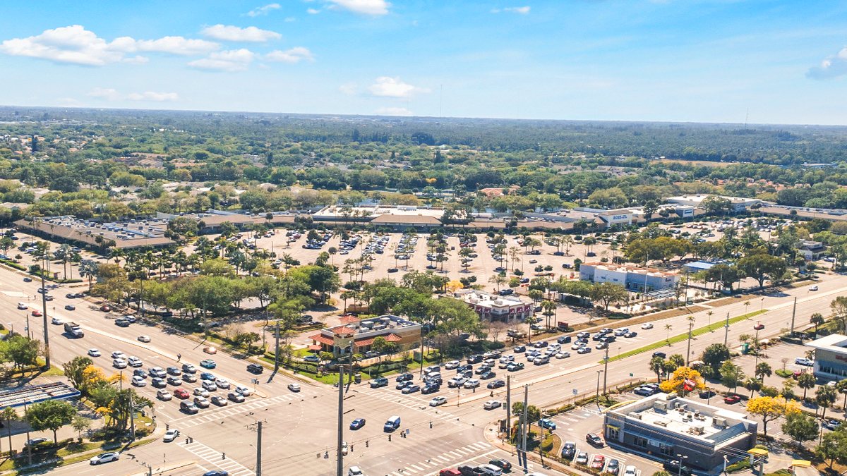 Greenacres from the air, with its shopping plazas and tree-lined streets